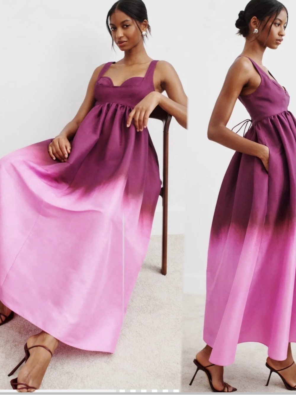 Acler Redin Maxi Dress
Ombre Purple to Pink Maxi with Sweetheart Bodice US 8